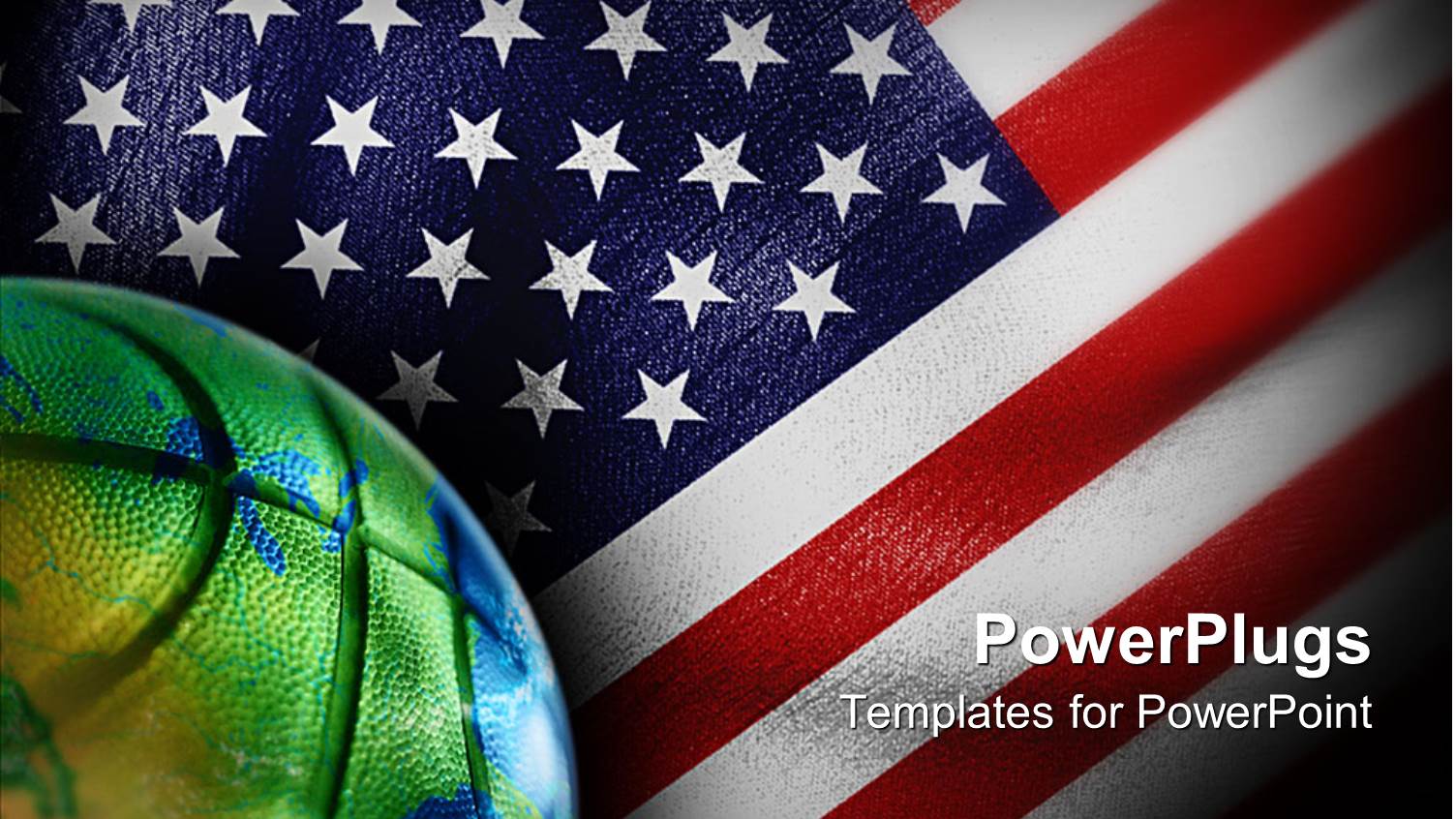 Basketball with Earth Globe Painting, American Flag, Sports