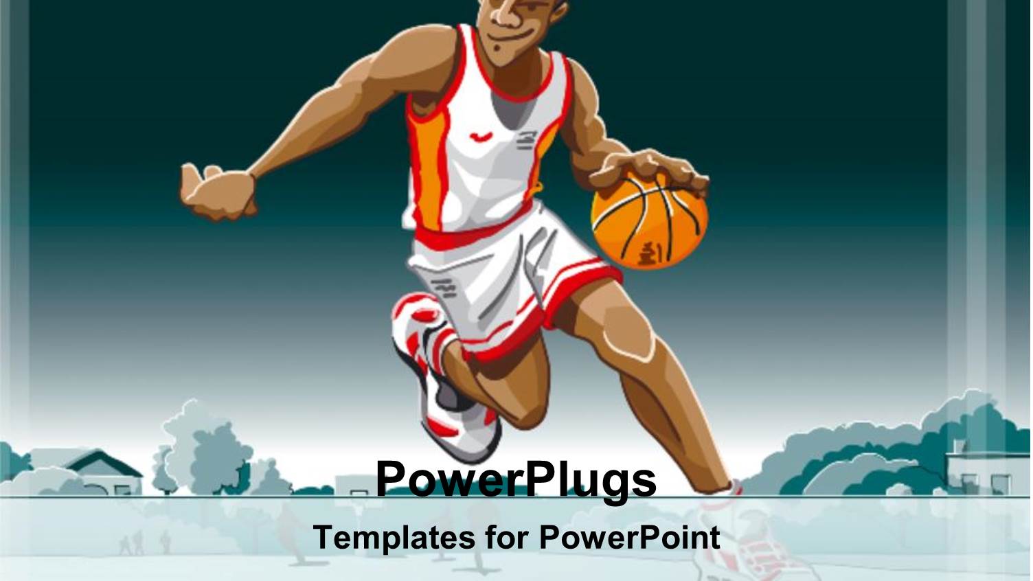 a Basketball Player with Bluish Background