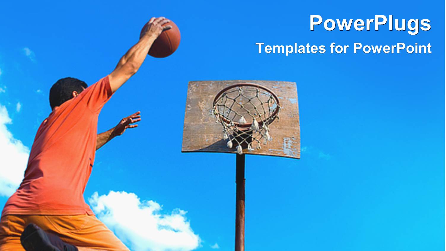 a Basketball [Player Dunking with Clouds in the Background