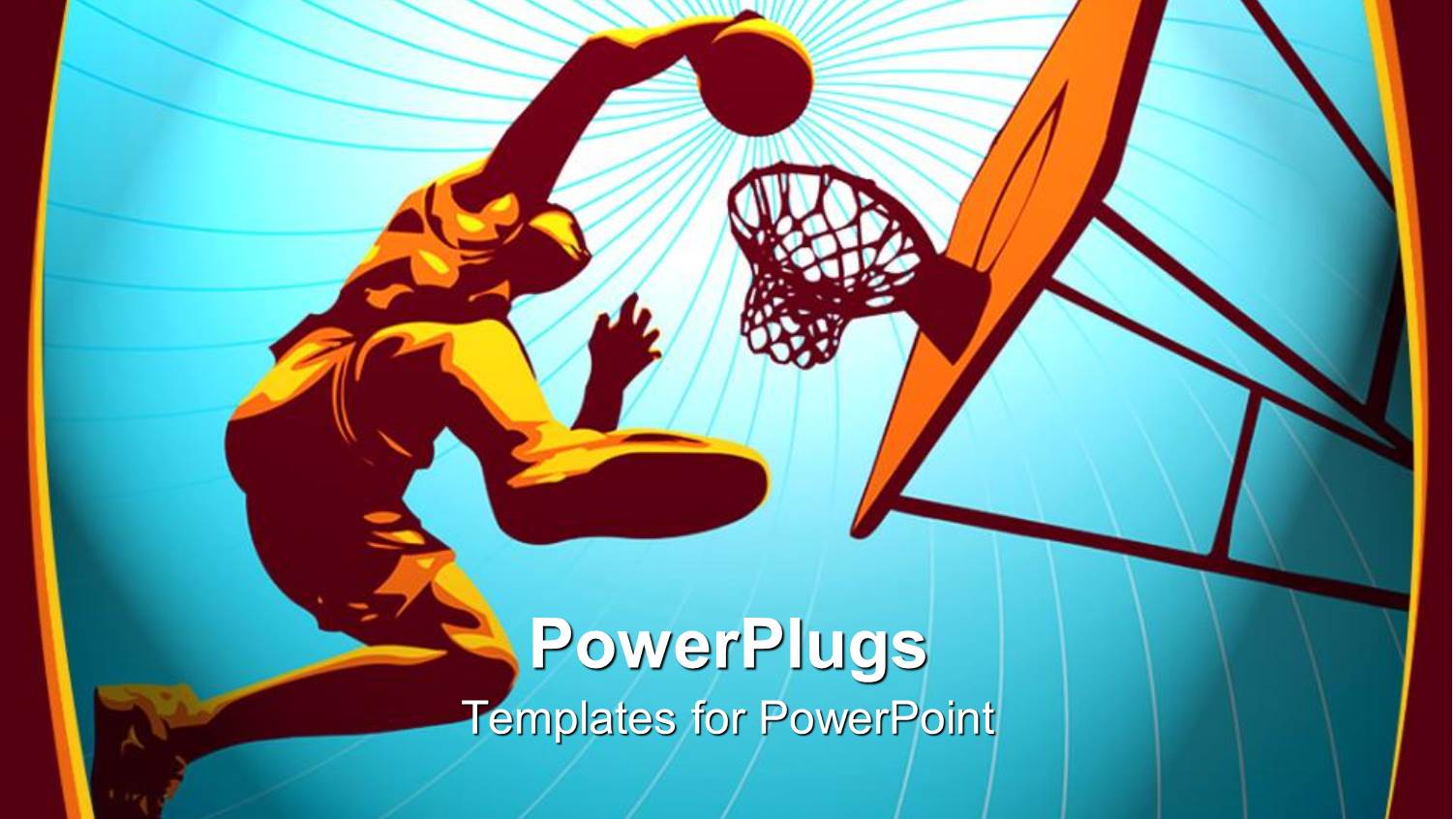 Basketball Player Rises High to Slam in the Basket