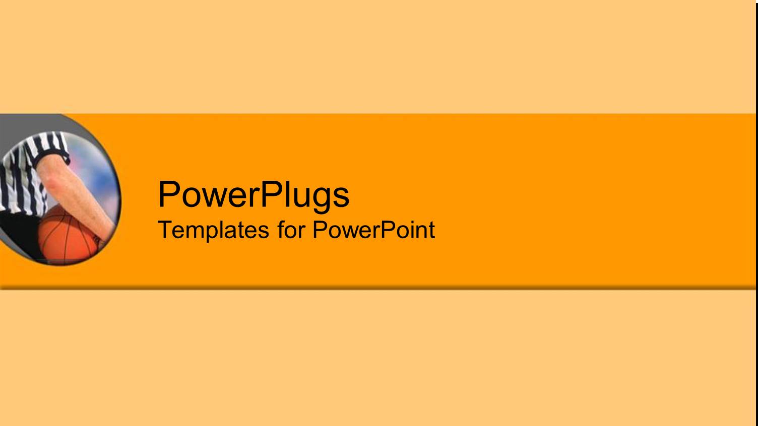 Basketball Referee Holding Ball Under Arm on Beige and Orange Background