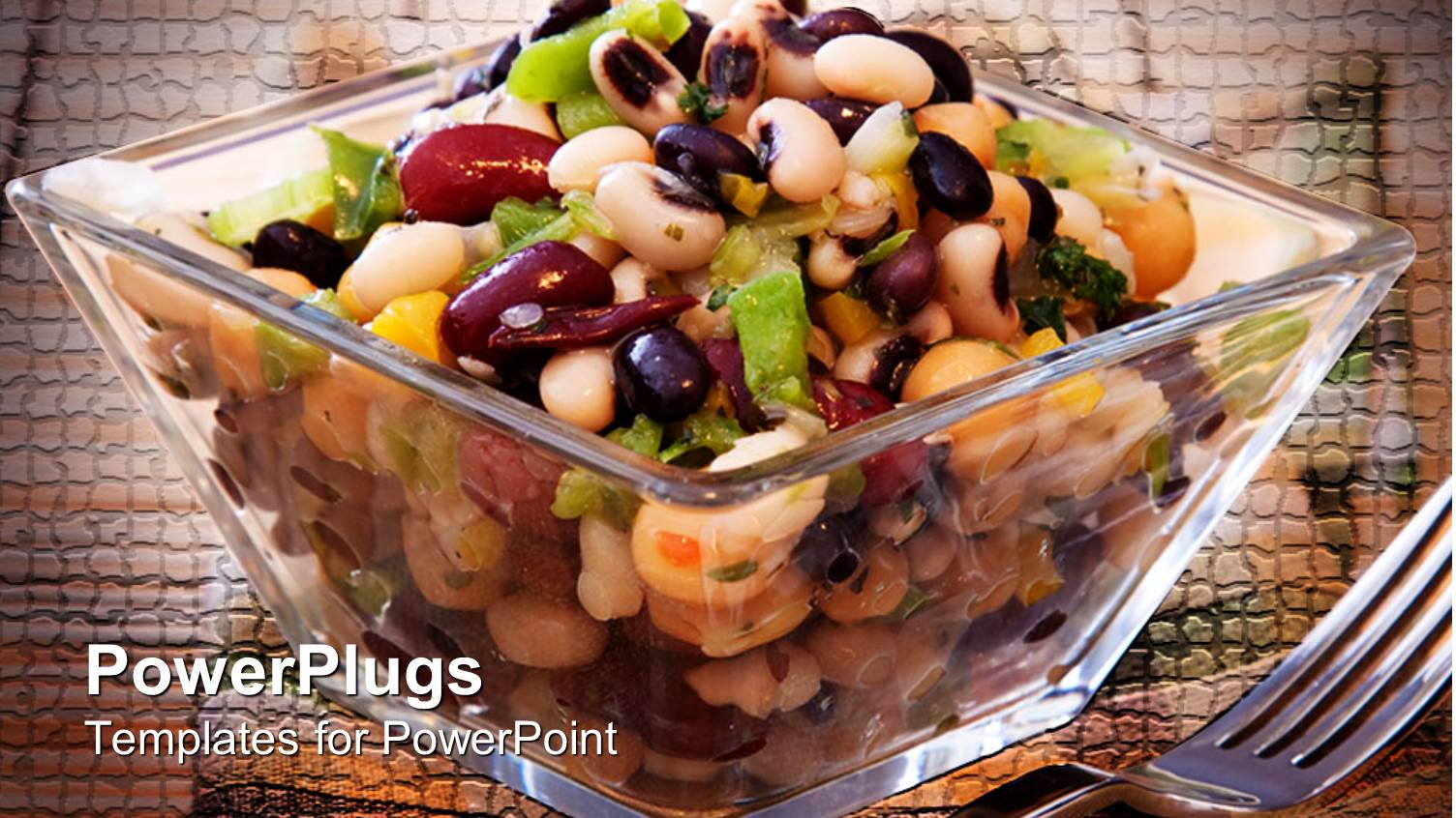 Bean Salad in Clear Square Bowl