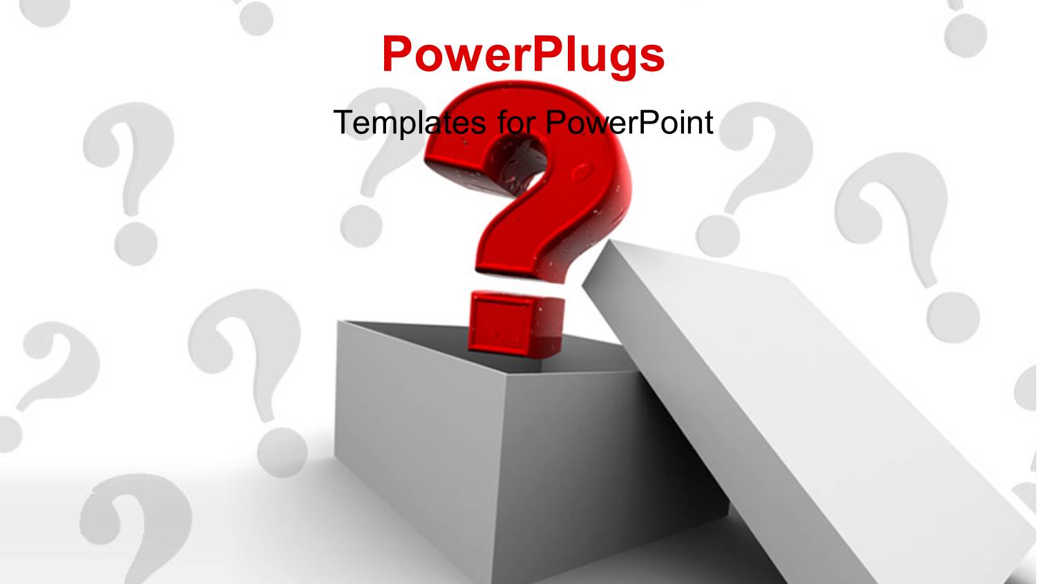 Beautiful 3D Question Mark Coming Out of a Box with Question Marks