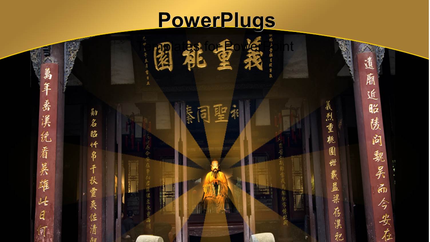 Beautiful Chinese Memorial Temple with King Sitting on Throne