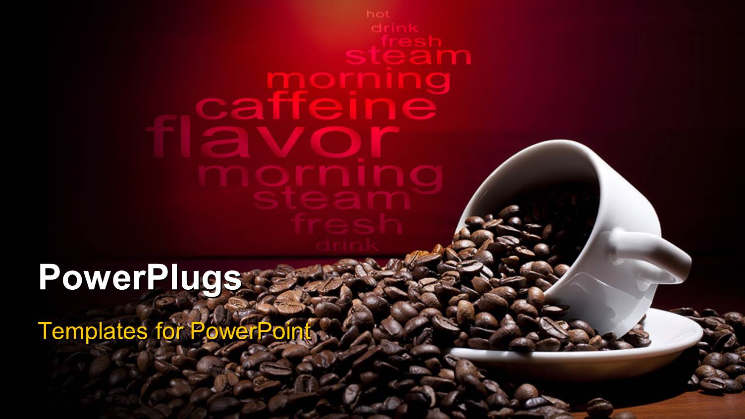 a Number of Coffee Beans with Reddish Background