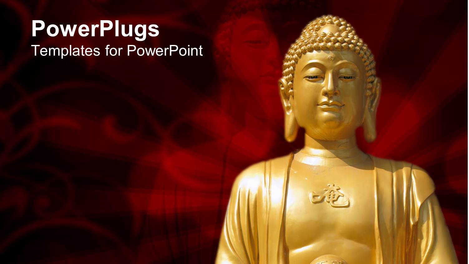 a Beautiful Depiction of Buddha Along with a Red Background