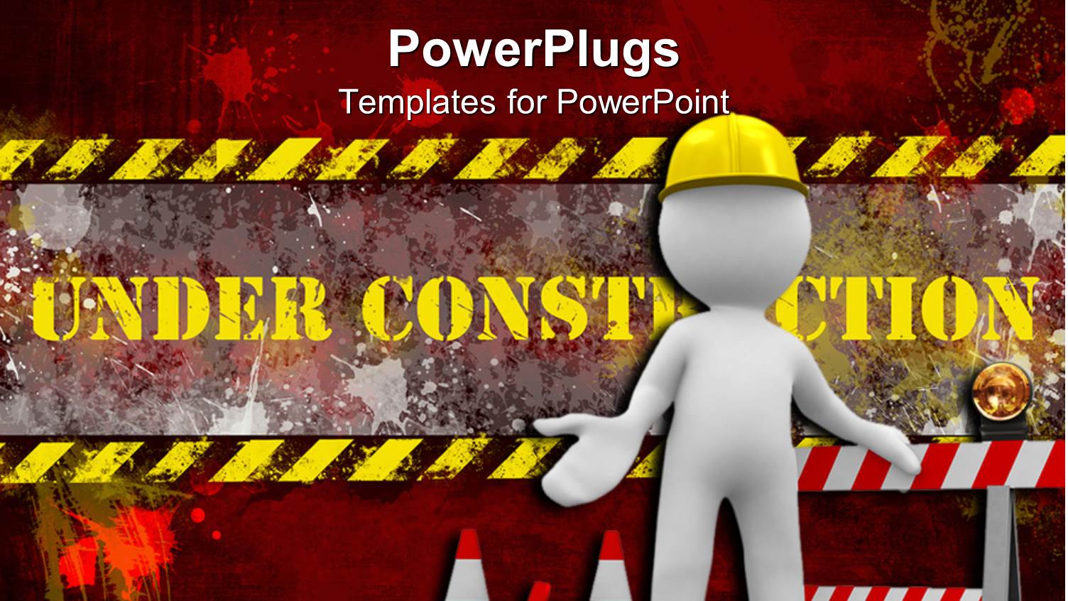 a Beautiful Depiction of a Construction Worker and Construction Signs