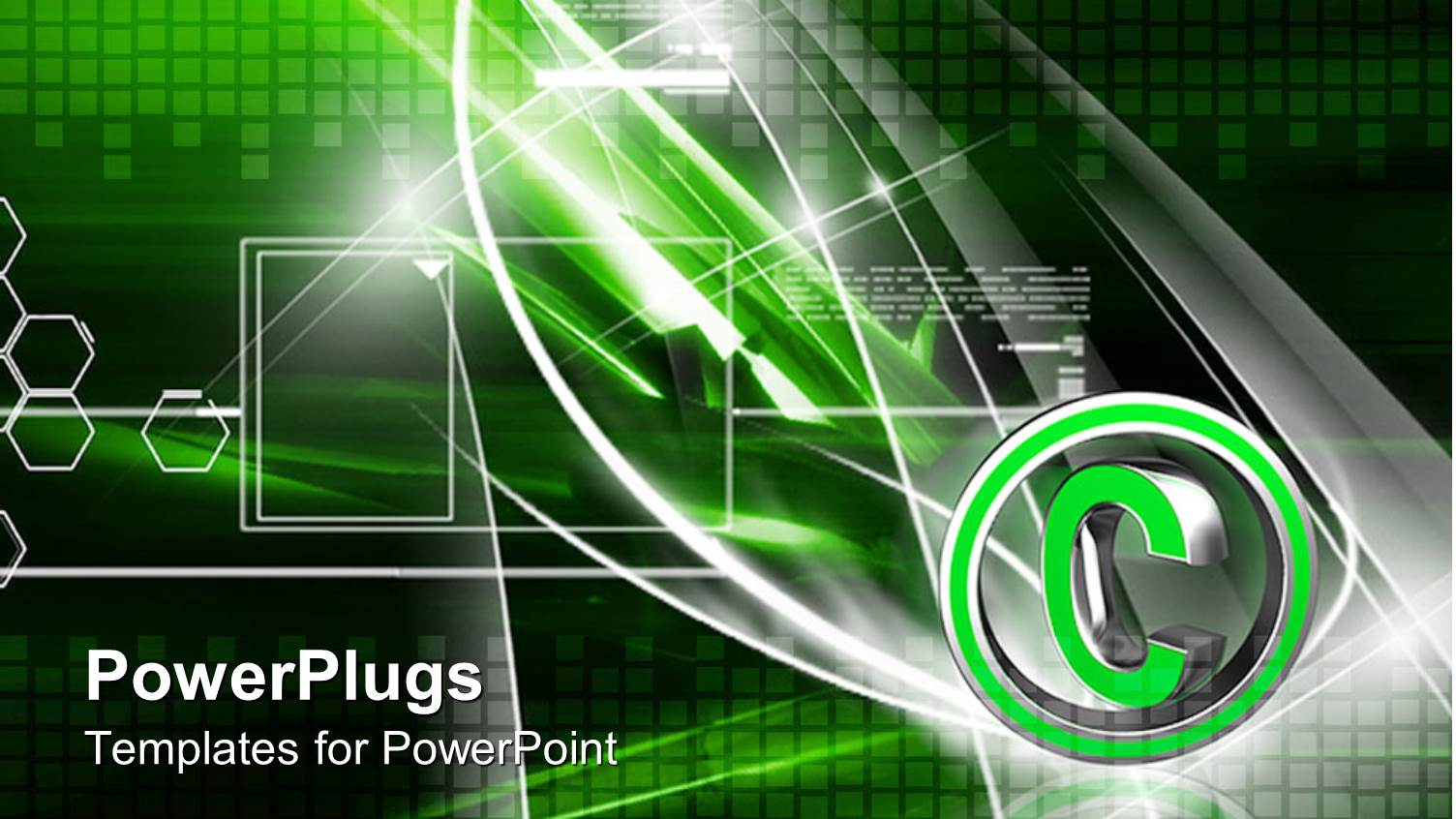 a Beautiful Depiction of Copy Right Symbol with Green Background