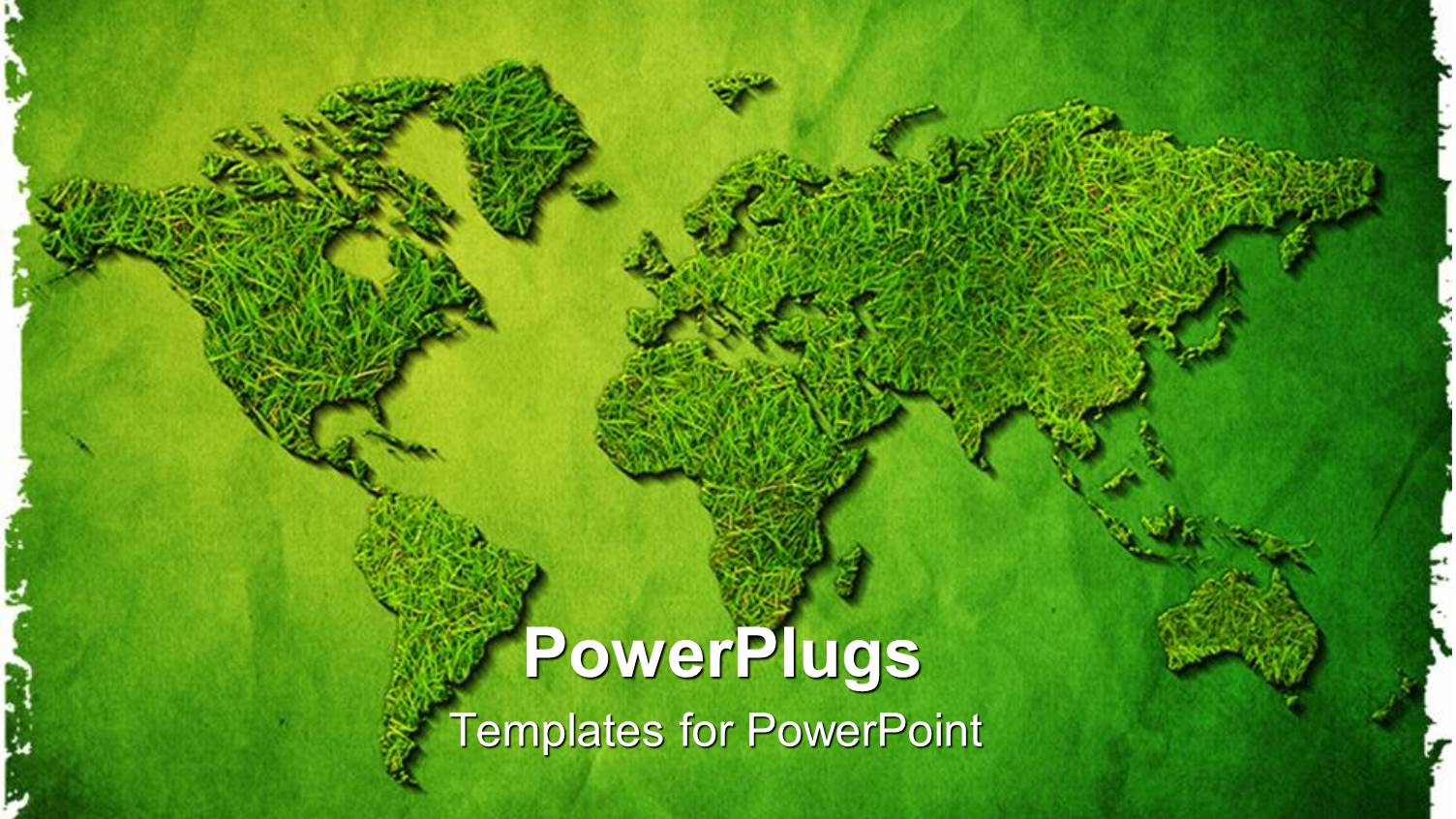 a Beautiful Depiction of Earth's Map with Continent Shown as Grass