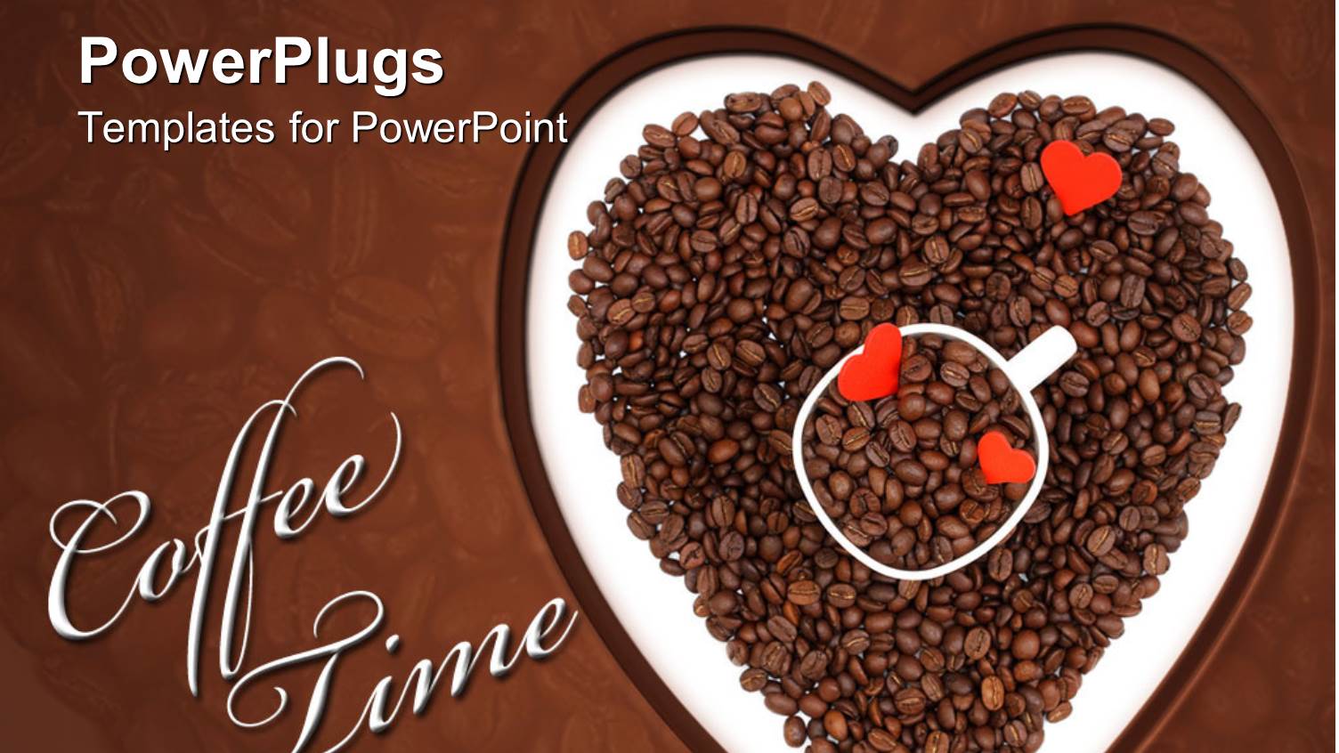 a Beautiful Depiction of Heart Full of Chocolate Beans and Coffee Time in Text
