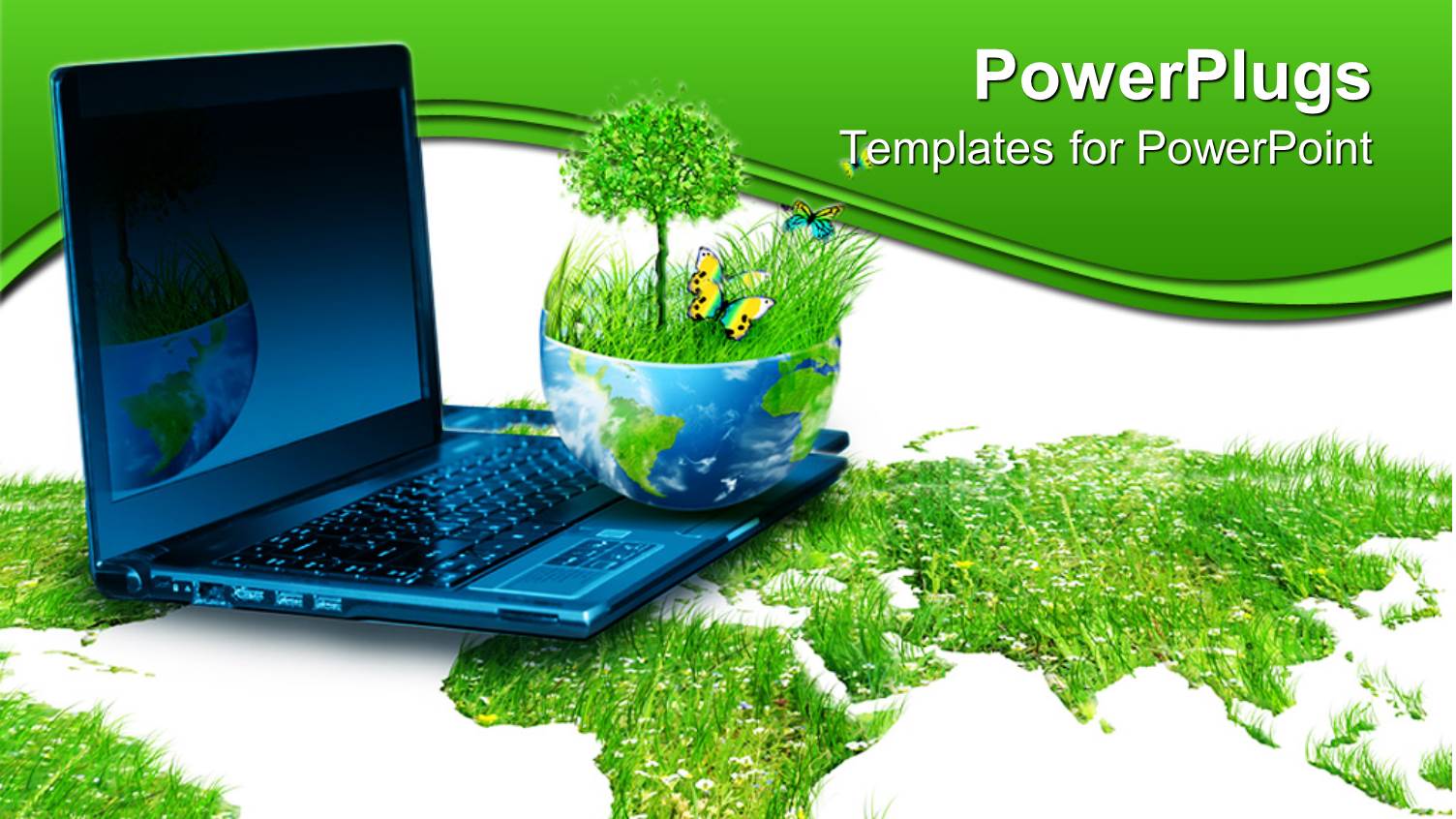 a Beautiful Depiction of a Laptop and Greenish Background