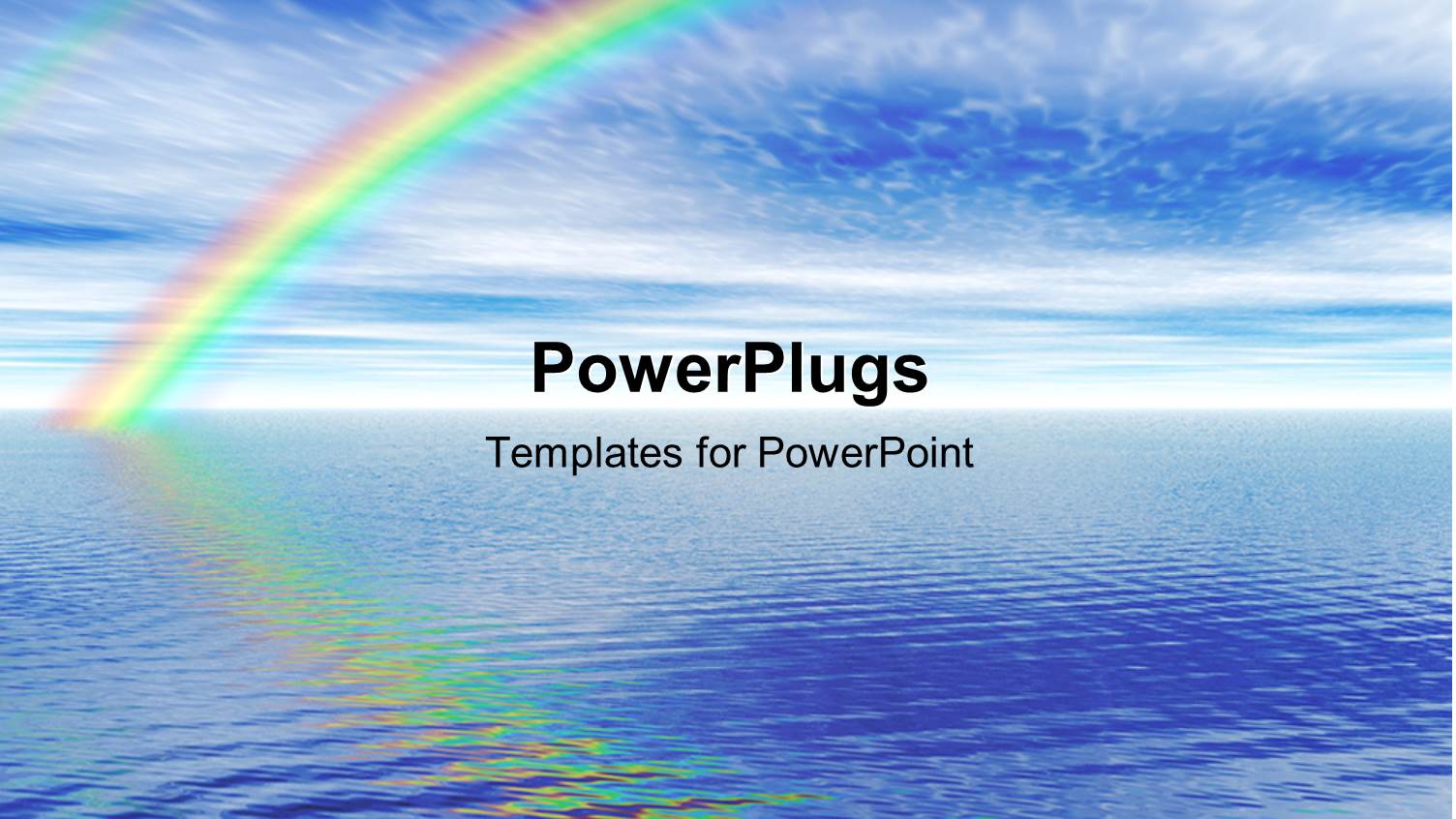 Beautiful Depiction of Nature with Calm Sea and Sky with Rainbow