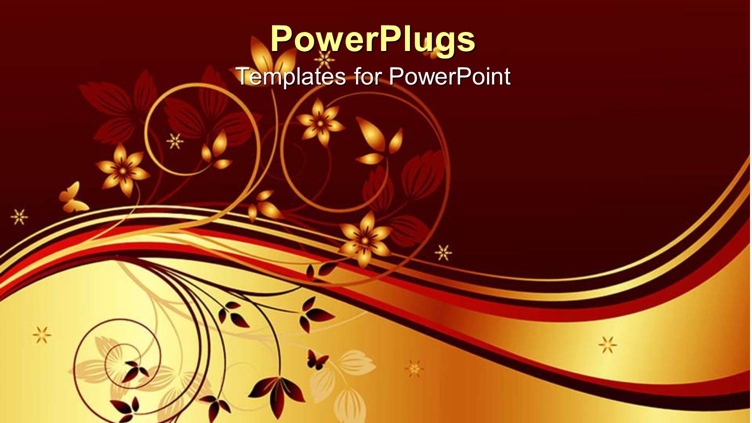 a Beautiful Depiction of Plants and Butterflies with Golden and Brown Background