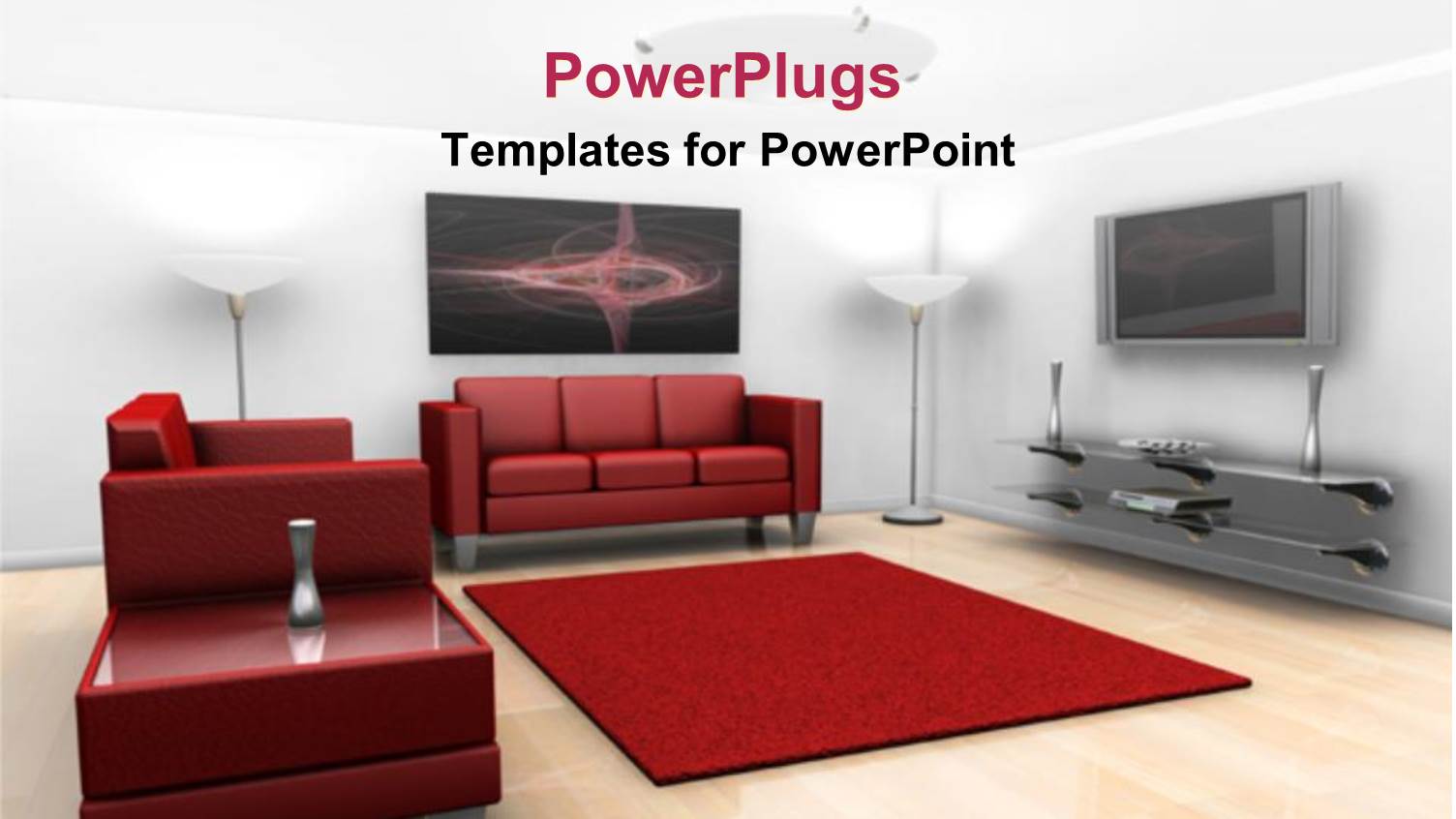 a Beautiful Depiction of a Room with a Screen and Sofa