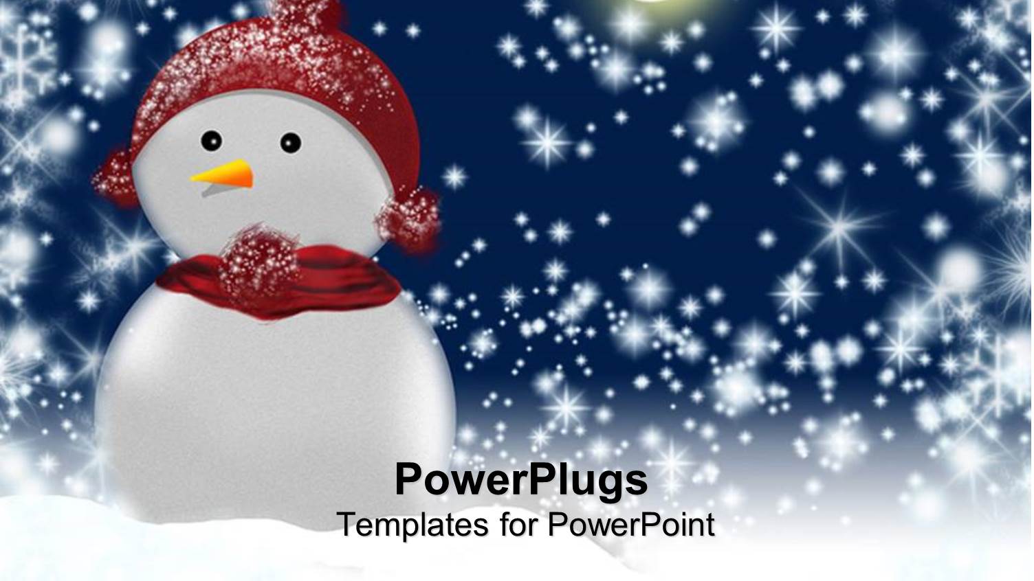 a Beautiful Depiction  of a Snowman at Night Time