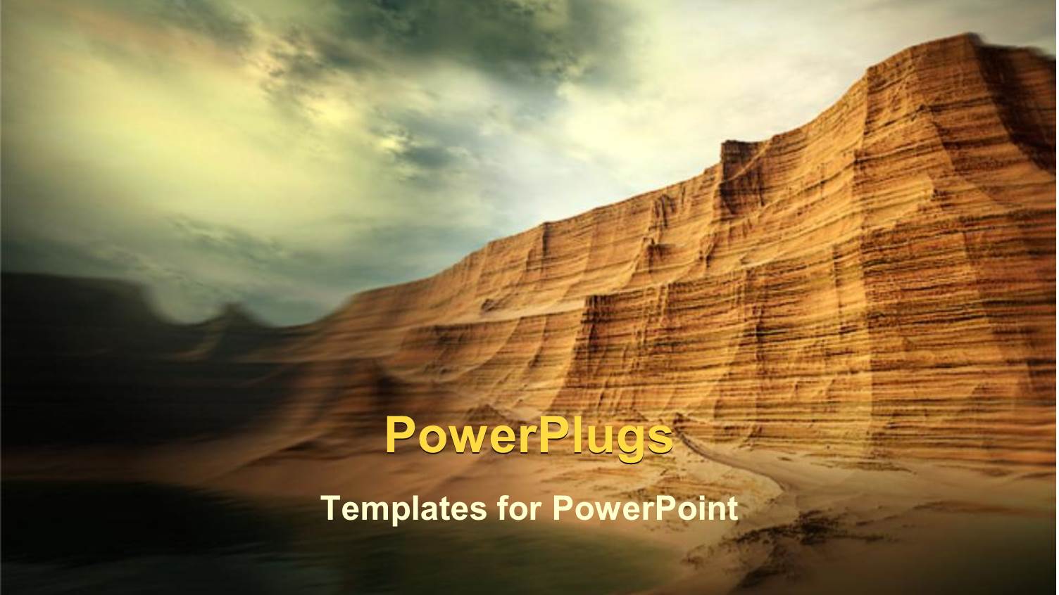 Beautiful Desert Landscape and Rocky Hill Under Cloudy Sky