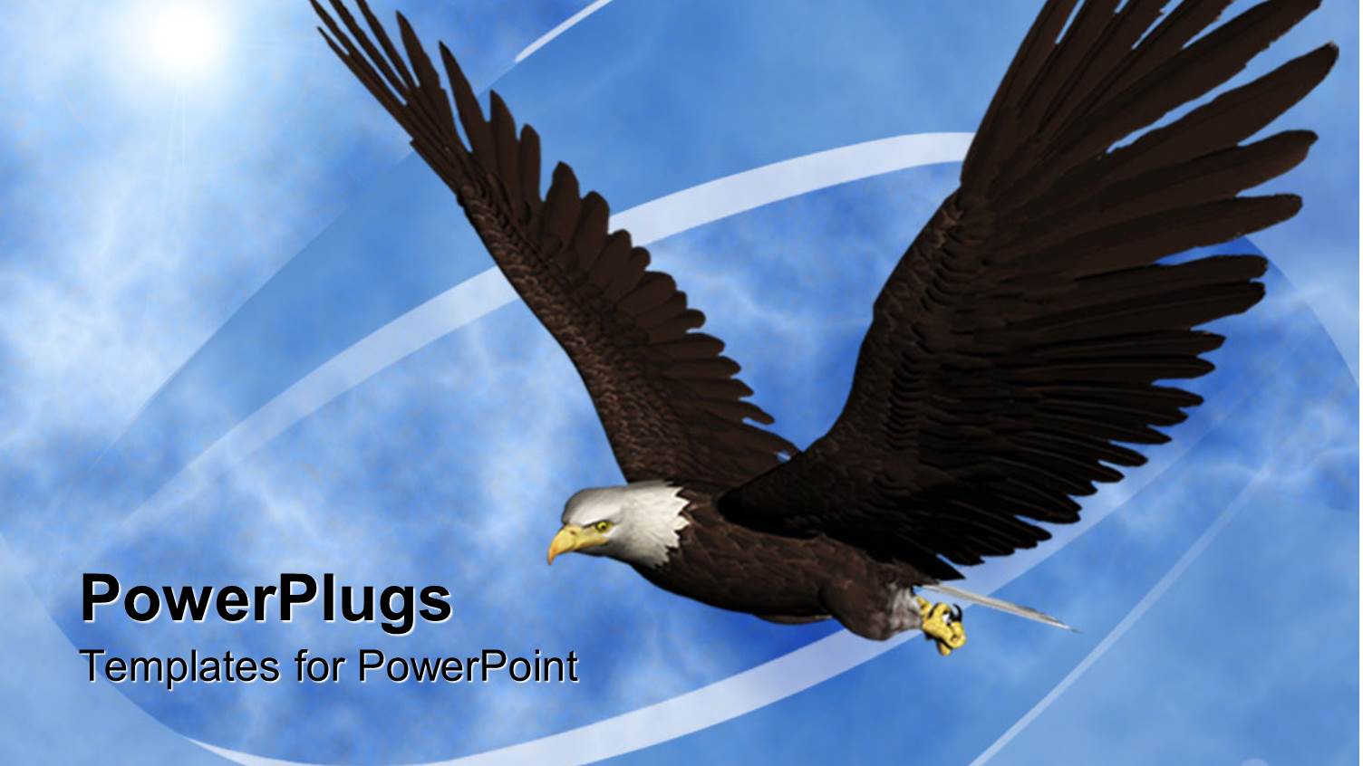 a Beautiful Eagle Flying in the Air with Clouds in the Background