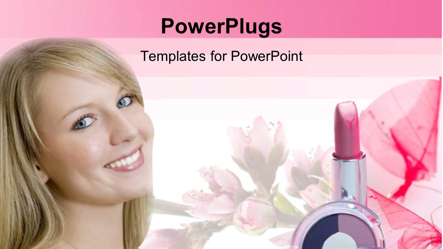 a Beautiful Girl Along with Lipstick and Pinkish Background