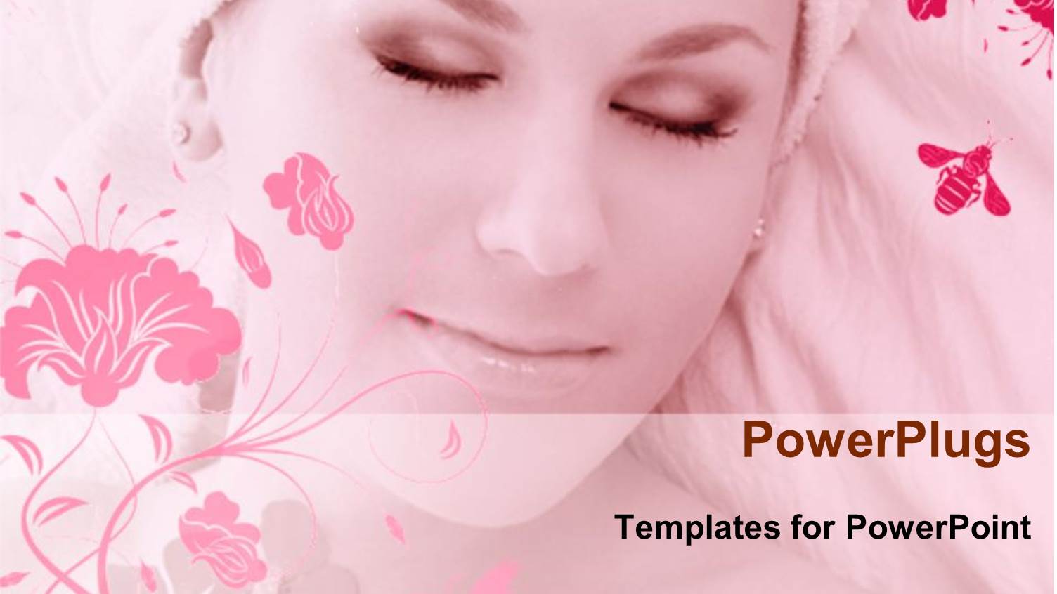 a Beautiful Girl with Floral Background