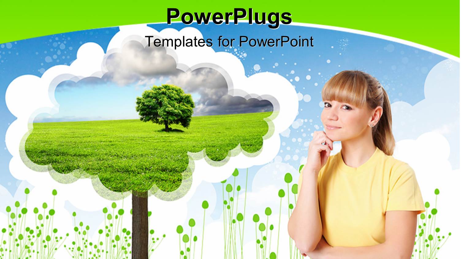 a Beautiful Girl with a Tree in the Background