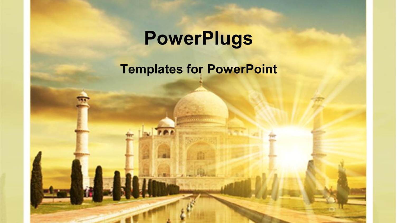 Beautiful Gorgeous Image of the Taj Mahal in the Sunset Cloudy Sky Sunshine