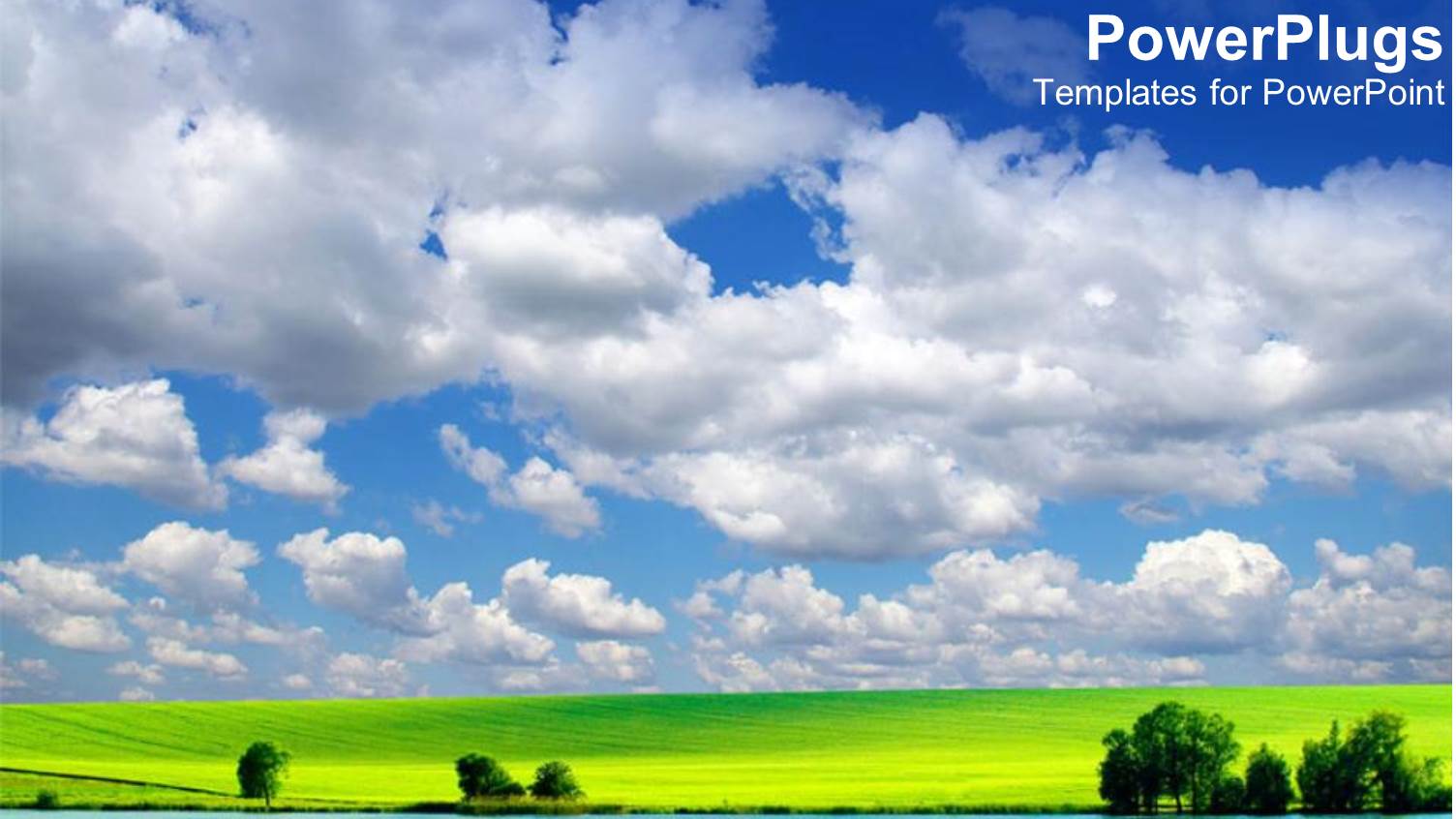 a Beautiful Green Landscape with Clouds and Greenery Along with Place for Text