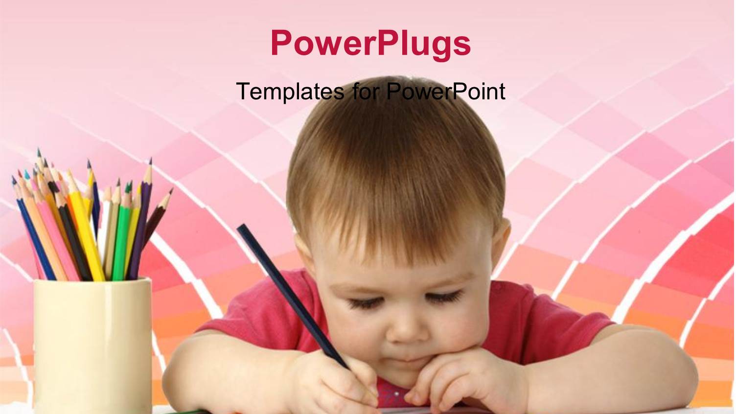 Beautiful Kid Drawing with Colored Crayons on White Piece of Paper