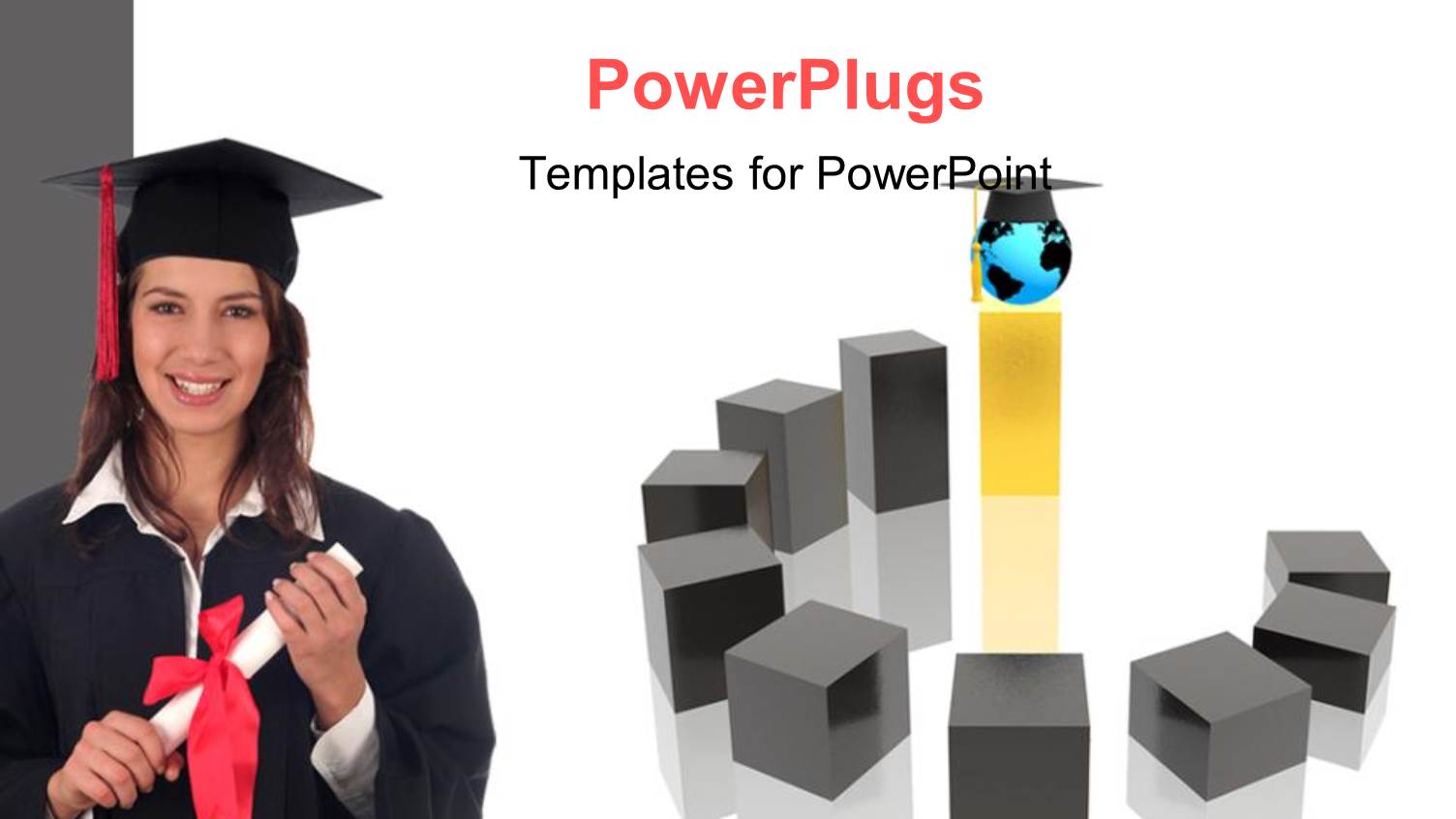 Beautiful Lady Holding Diploma with Graduation Cap on White Background