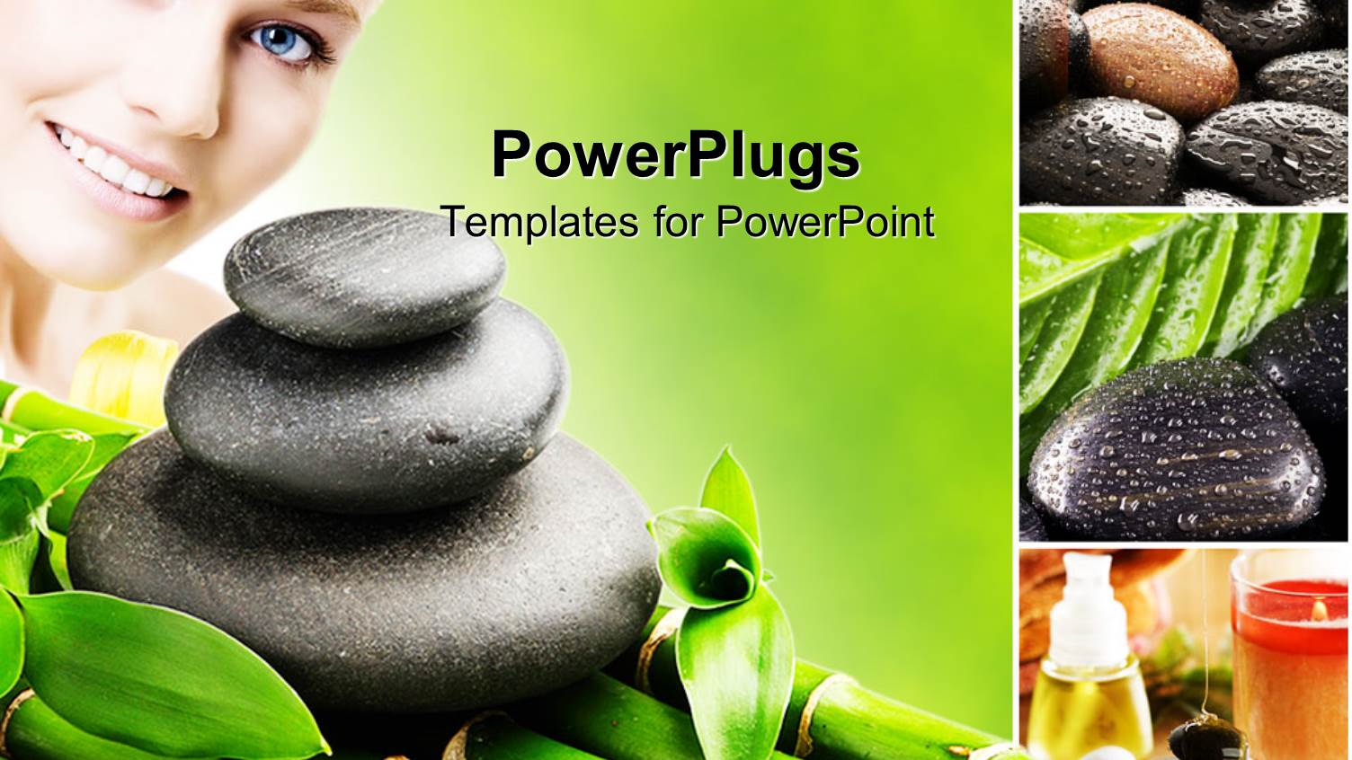 a Beautiful Lady with a Number of Zen Stones