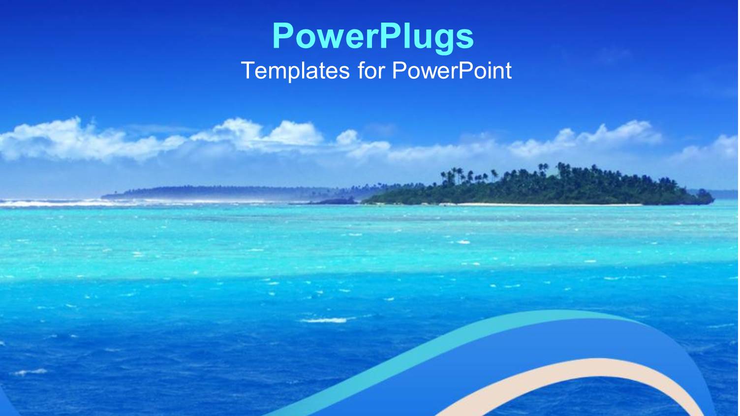 Beautiful Lagoon in the Pacific and Blue Sky