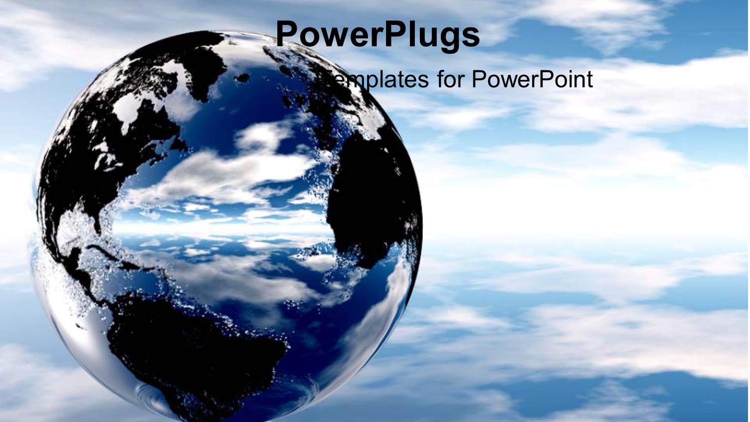 a Beautiful Metallic Glass Globe in Blue Skies with Black Continents