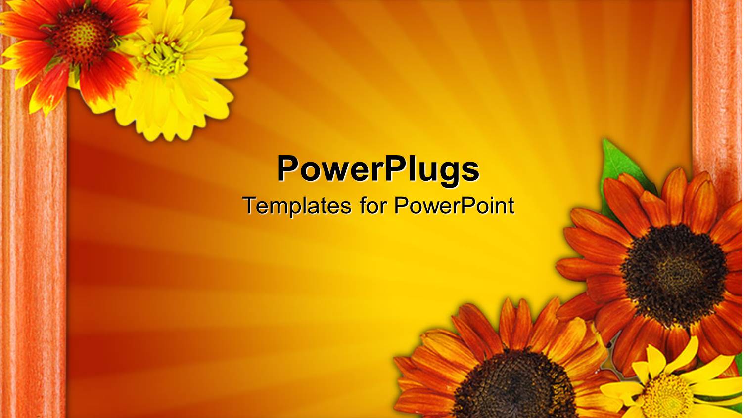 Beautiful Picture Frame with Lots of Flowers on an Orange Background