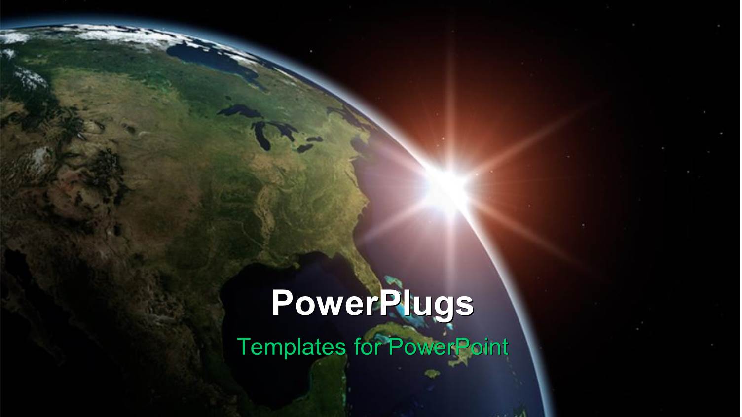 Beautiful Planet Earth with Sun Rising Over North America, and Stars