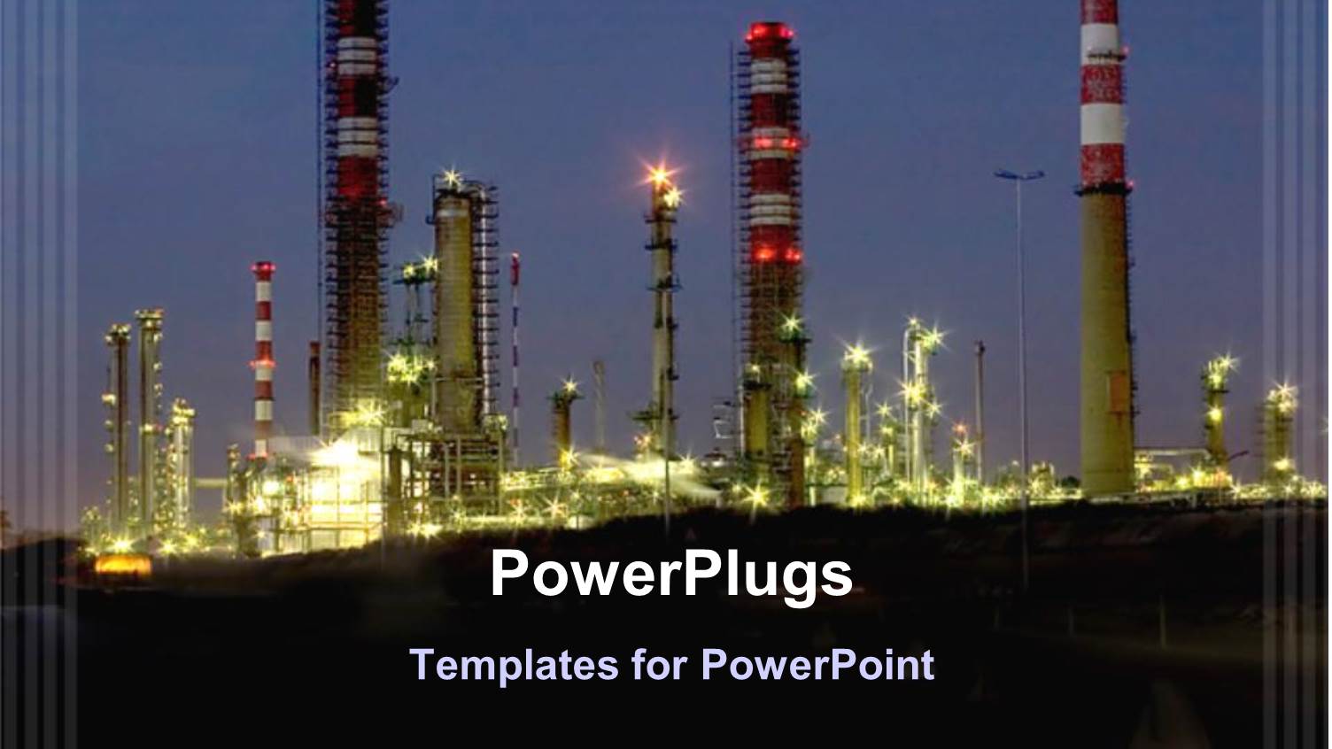 a Beautiful Representation of an Oil Refinery at Night