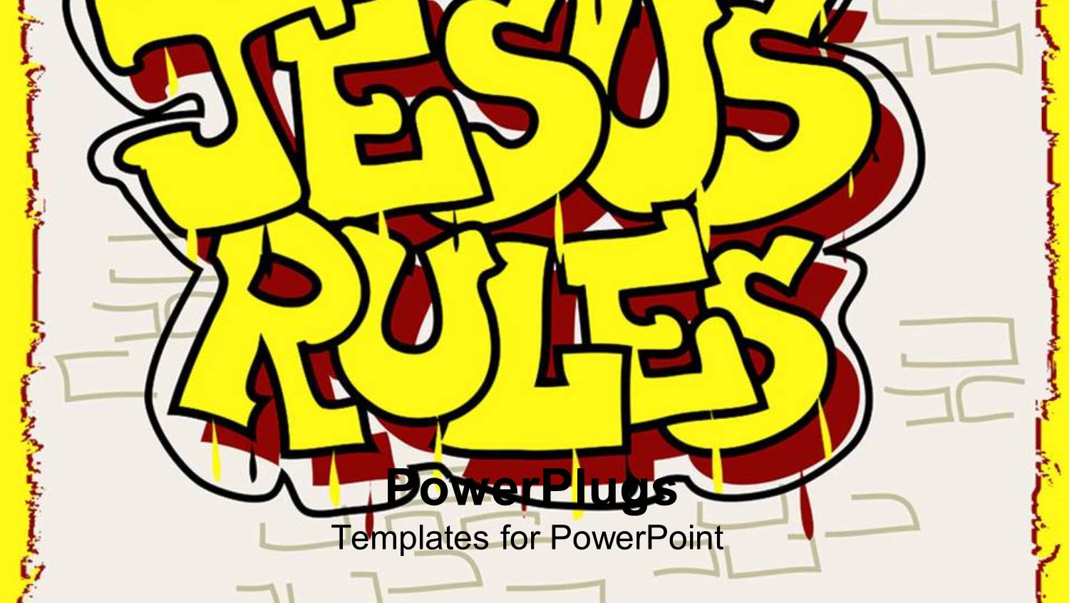 a Beautiful Representation of the Words Jesus Rules with White Background