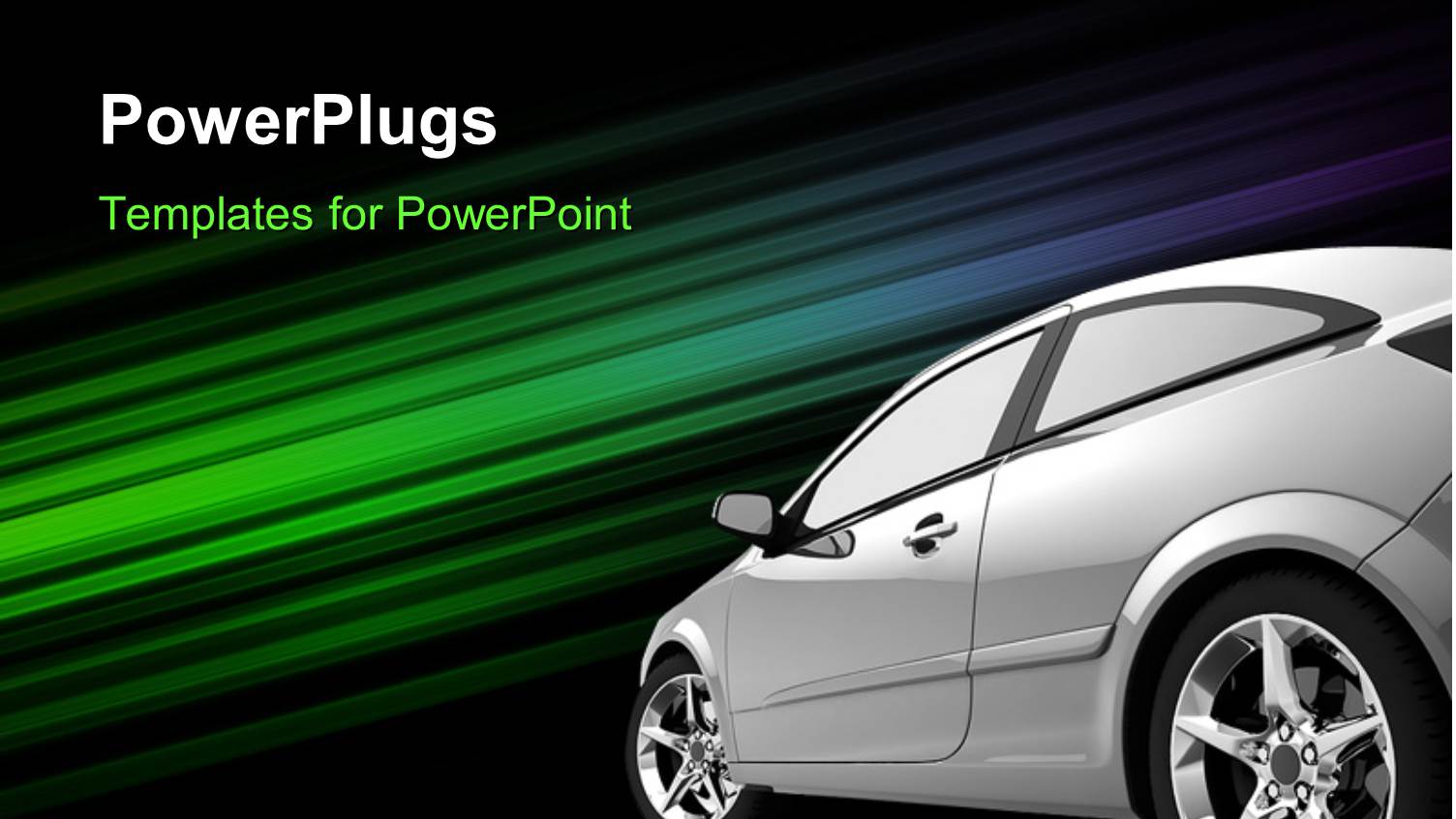 Beautiful Shining Car Against a Colorful Shiny Stripes Background