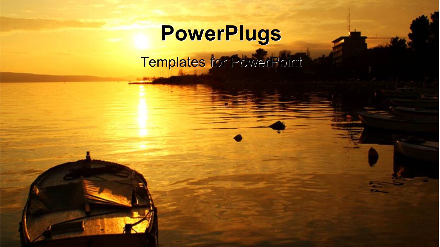 Beautiful Sunset Over Sea Surface with Boat