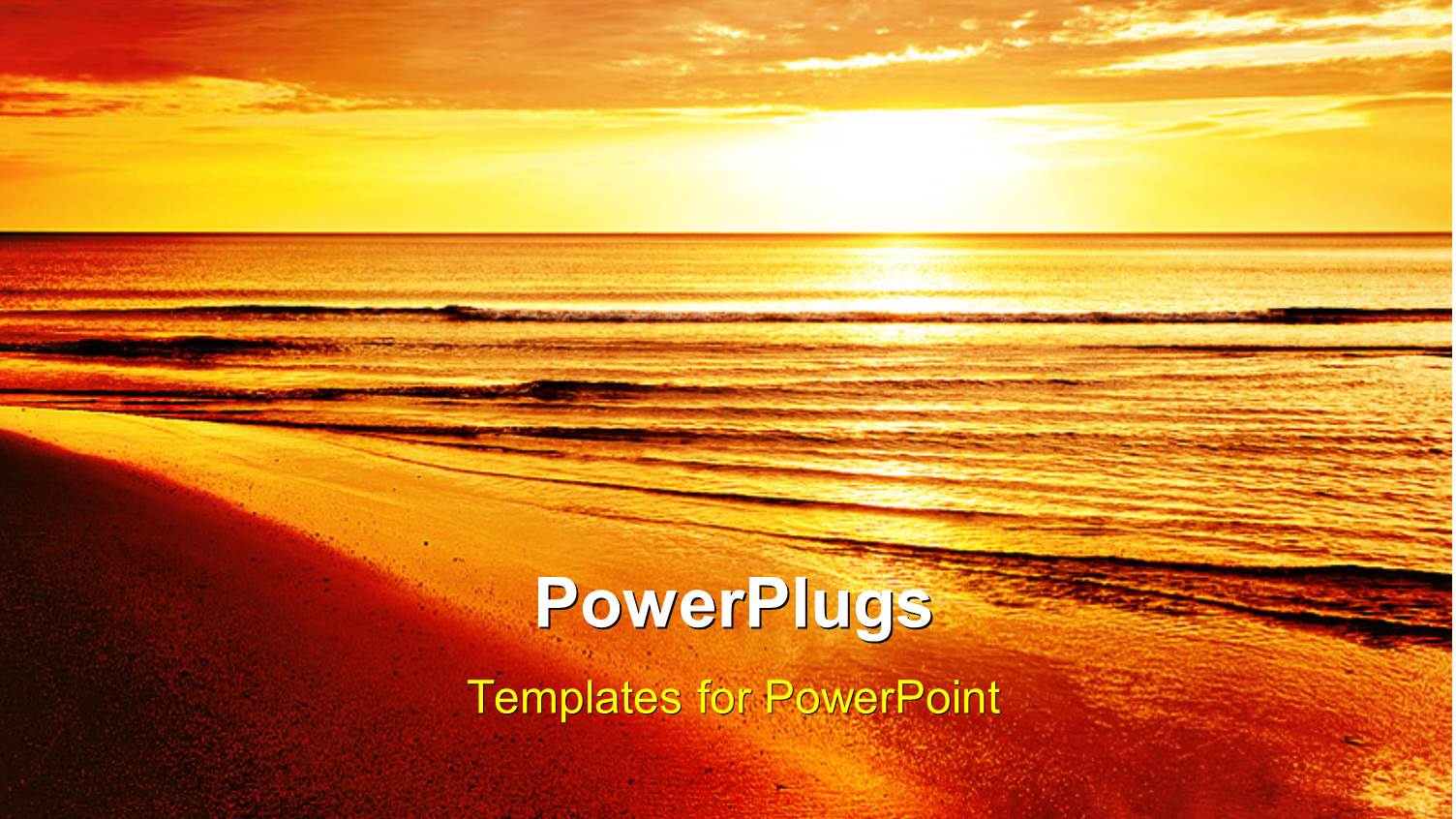 Beautiful Tropical Beach with Sunset Over Water Surface and Cloudy Sky