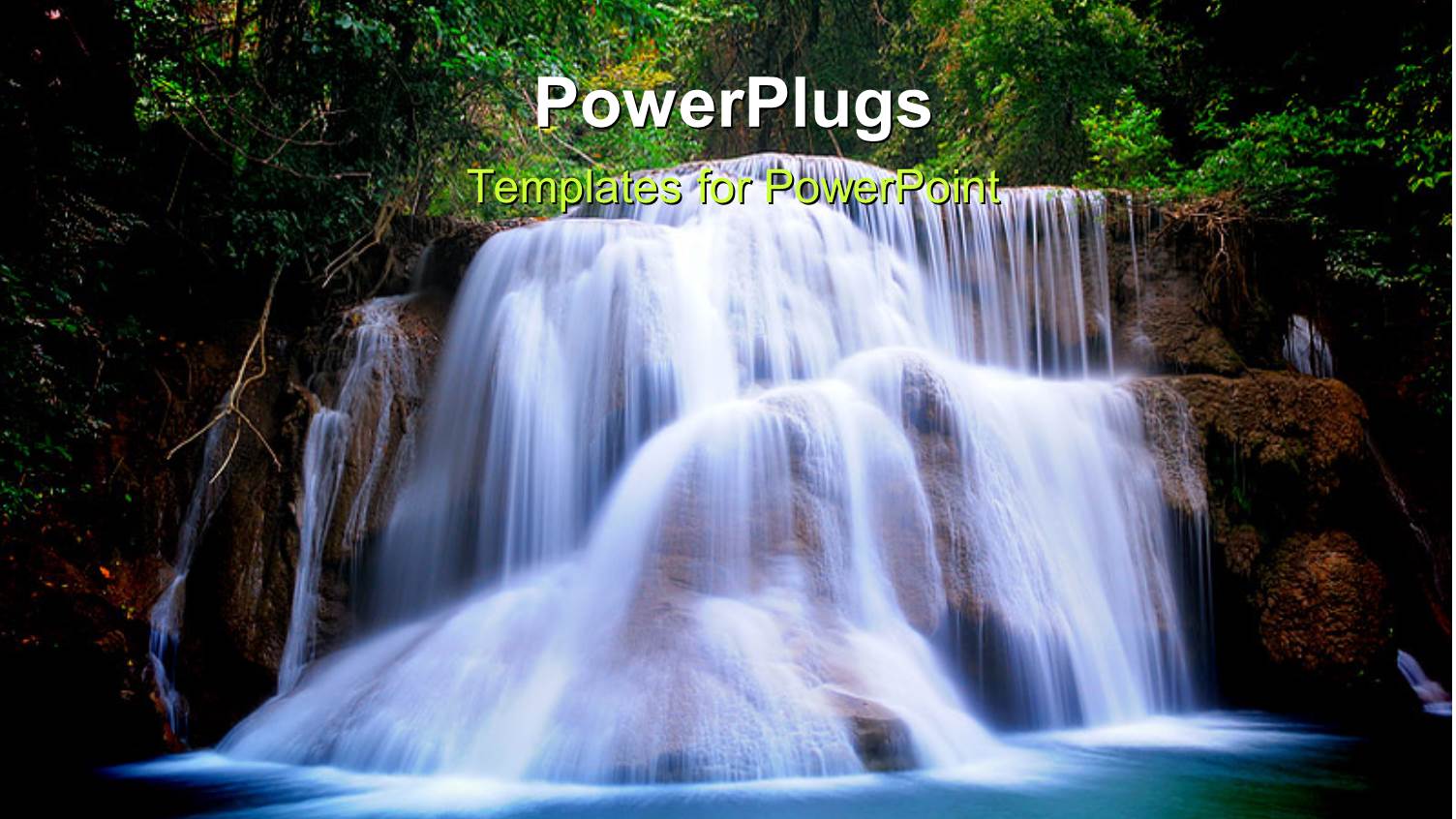 a Beautiful Waterfall with Greenery in the Background