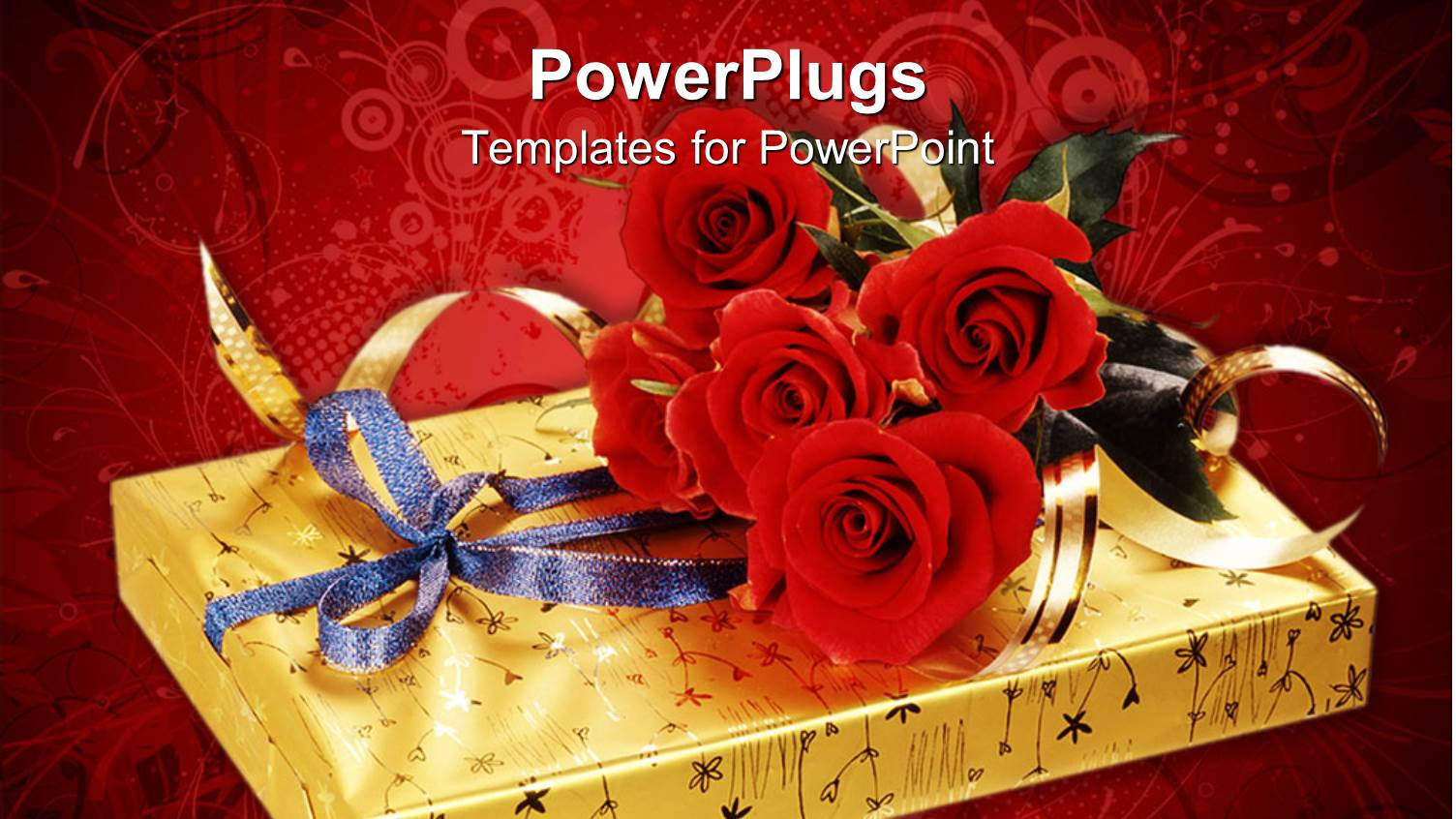 a Beautifully Wrapped Gift Box with a Bunch of Flowers