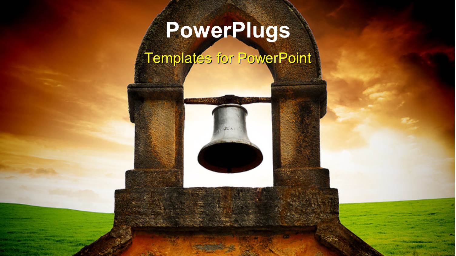 a Bell in the Church with Clouds in the Background