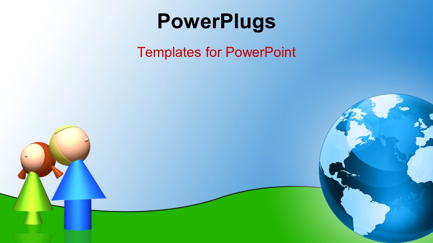 Two Green and Blue 3D Characters Beside a Shinning 3D Globe