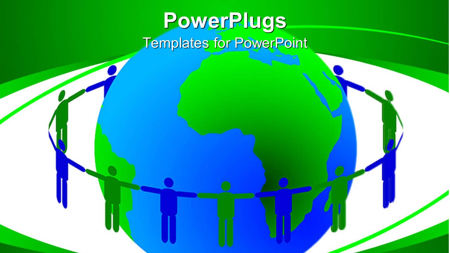 big Blue and Green Earth Globe with People Holding Hands Round it