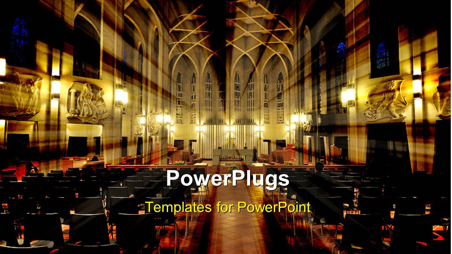 a big Church from the Inside with a Number of Windows