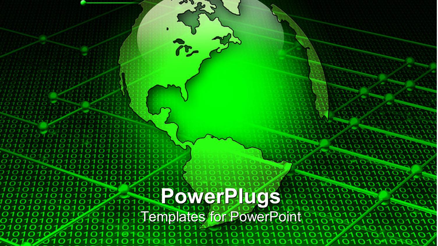 big Green Earth Glob with an Array of Green Lights