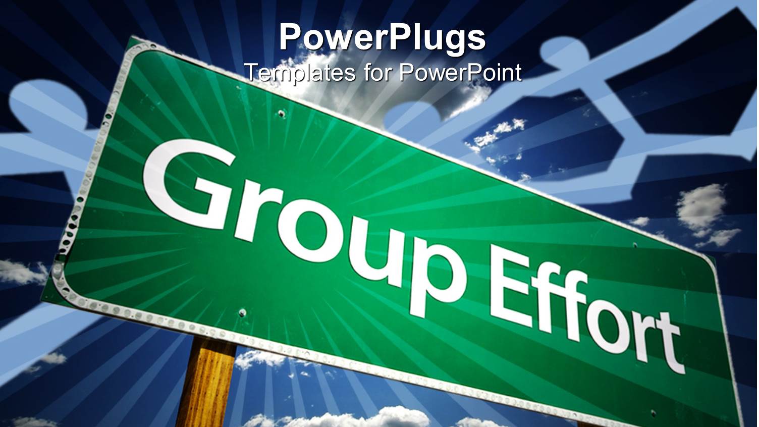 big Green Sign Post with White Group Effort Text