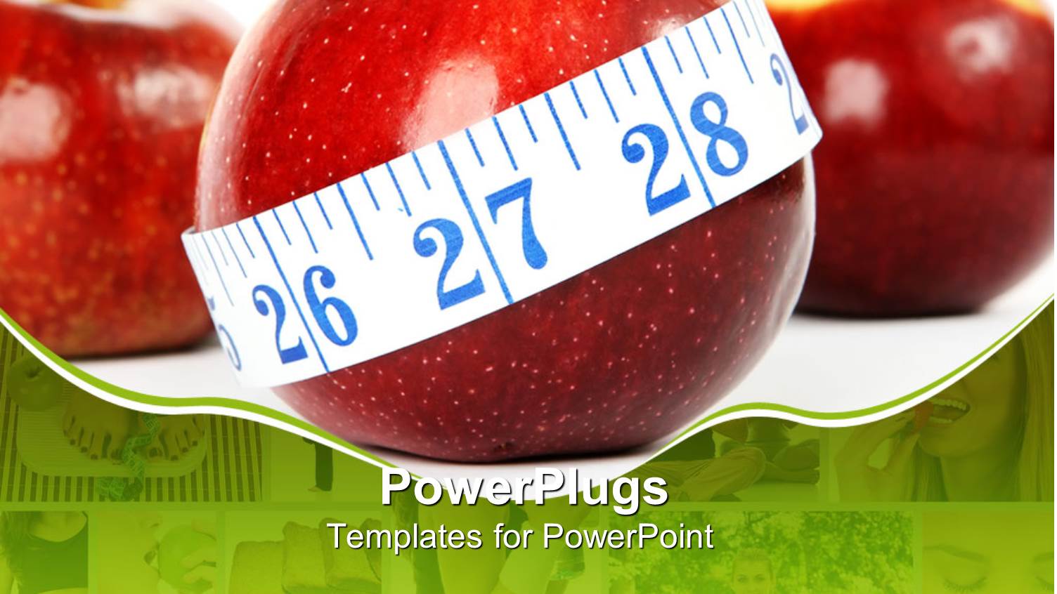 big Red Apple with a White Measuring Tape Round it