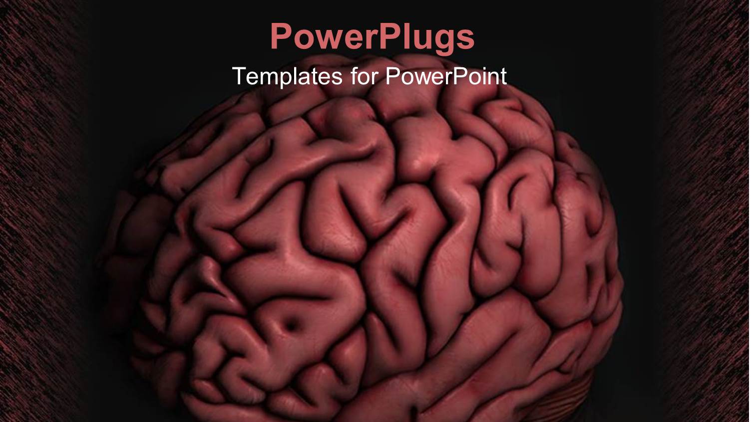 a big Red Colored 3D Huamn Brain on a Dark Background