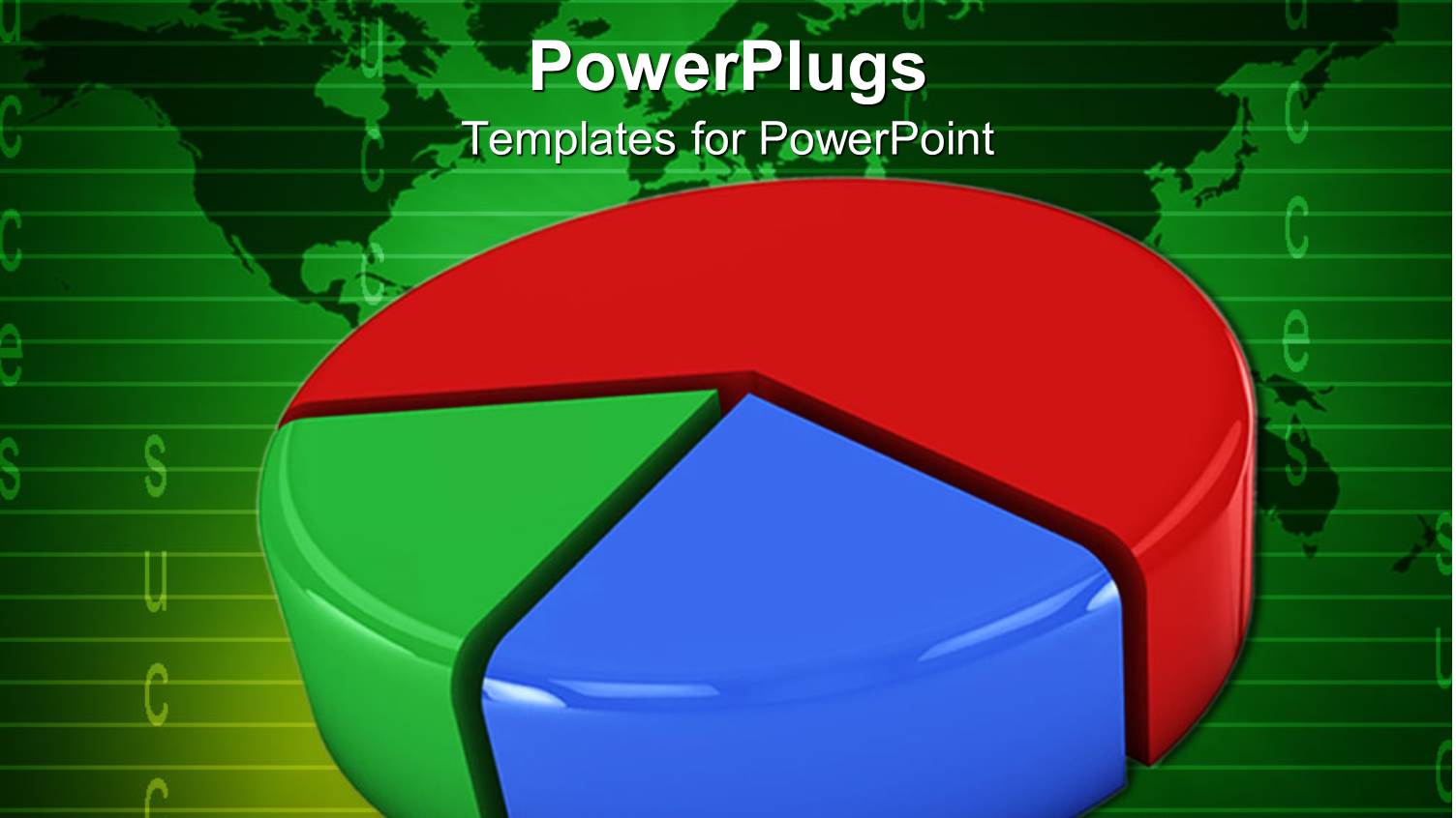 big Shinny Multi Colored Pie Chart on a Green Background