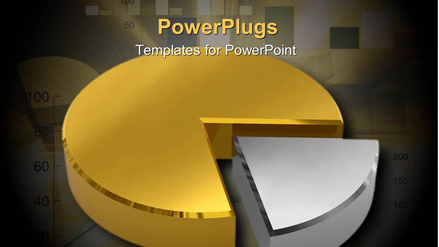 a big Shiny Gold and Silver Colored Pie Chart